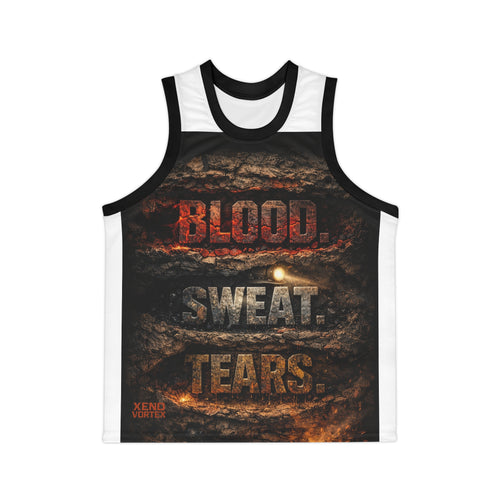 Basketball Jersey — 'Blood Sweat Tears' Motivational All-Over Print - DUST & RUST
