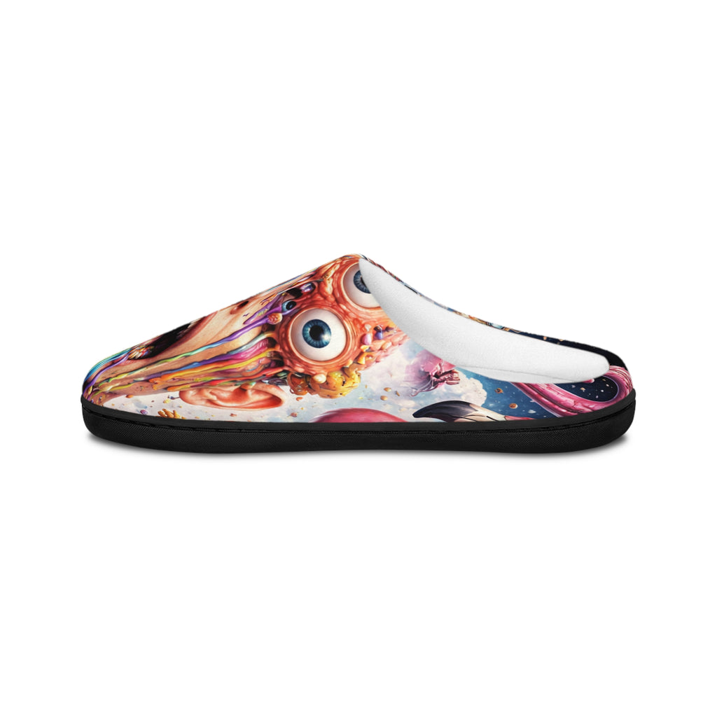 Psychedelic Monster Print Slippers — Men's Indoor Cozy Slides - DUST & RUST