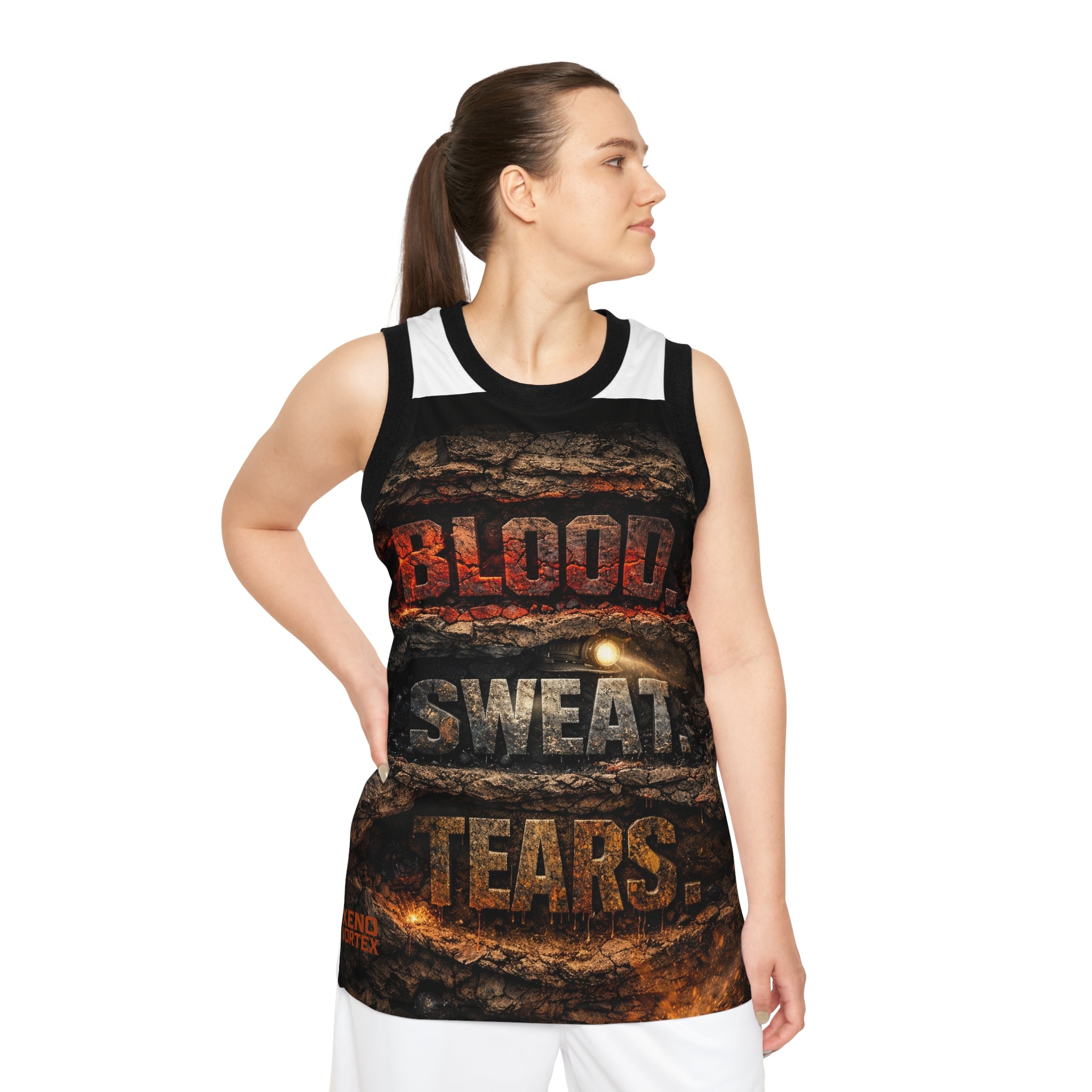 Basketball Jersey — 'Blood Sweat Tears' Motivational All-Over Print - DUST & RUST