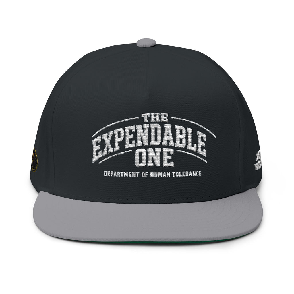 Flat Bill Cap — "The Expendable One" Embroidered Retro Patch Hat - DUST & RUST