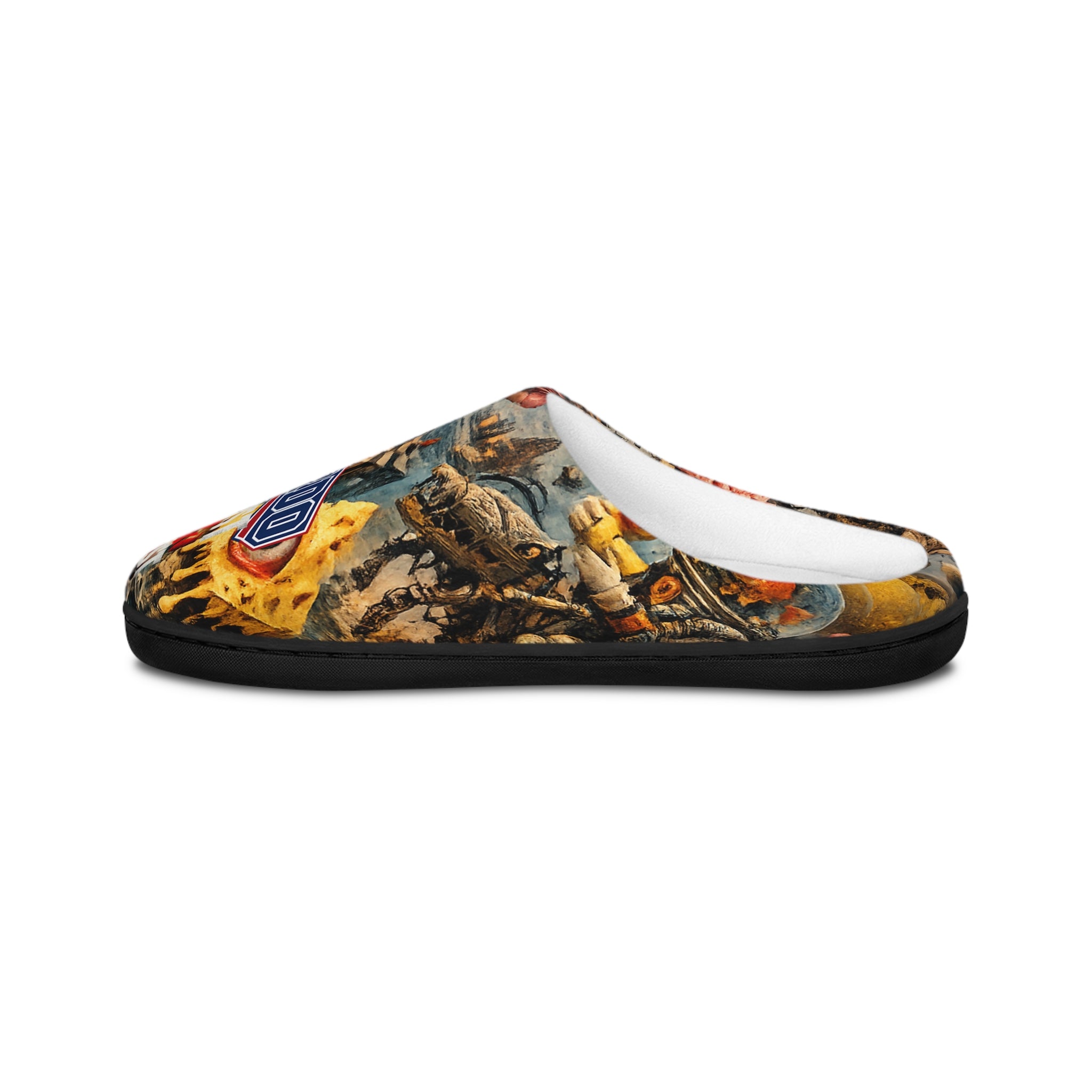 Weirdo Retro Collage Men's Indoor Slippers — Vintage Tattoo & Oddities Print - DUST & RUST