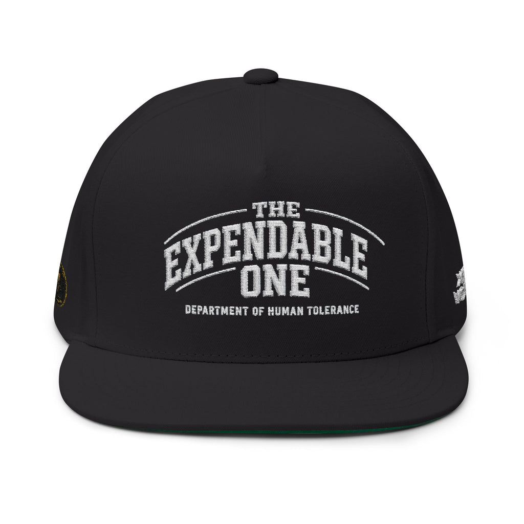 Flat Bill Cap — "The Expendable One" Embroidered Retro Patch Hat - DUST & RUST