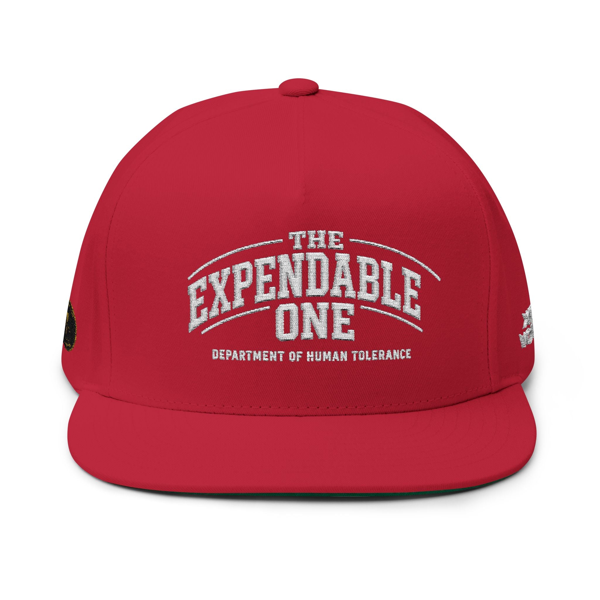 Flat Bill Cap — "The Expendable One" Embroidered Retro Patch Hat - DUST & RUST