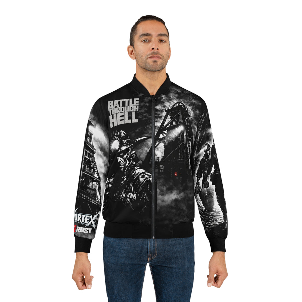Battle Through Hell Bomber Jacket — 'The Expendable One' Tactical Graphic Jacket - DUST & RUST