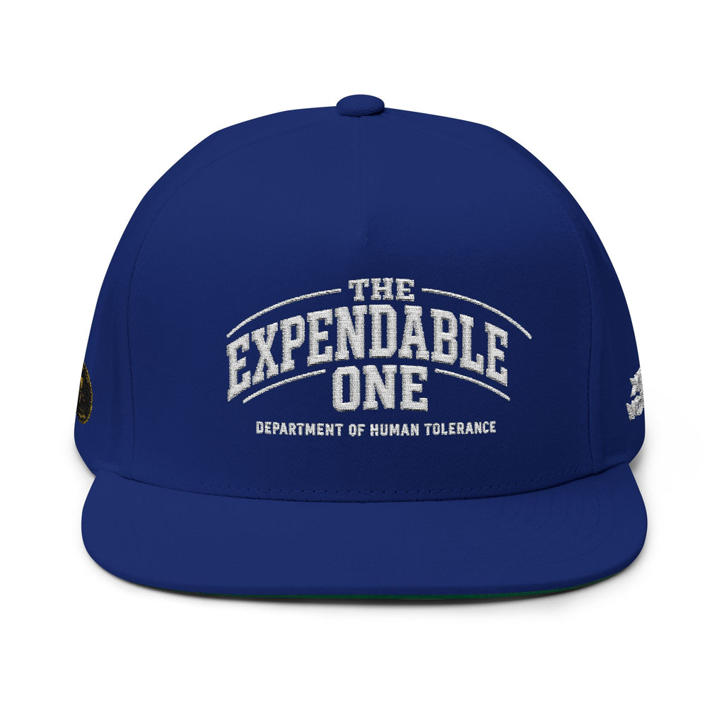 Flat Bill Cap — "The Expendable One" Embroidered Retro Patch Hat - DUST & RUST