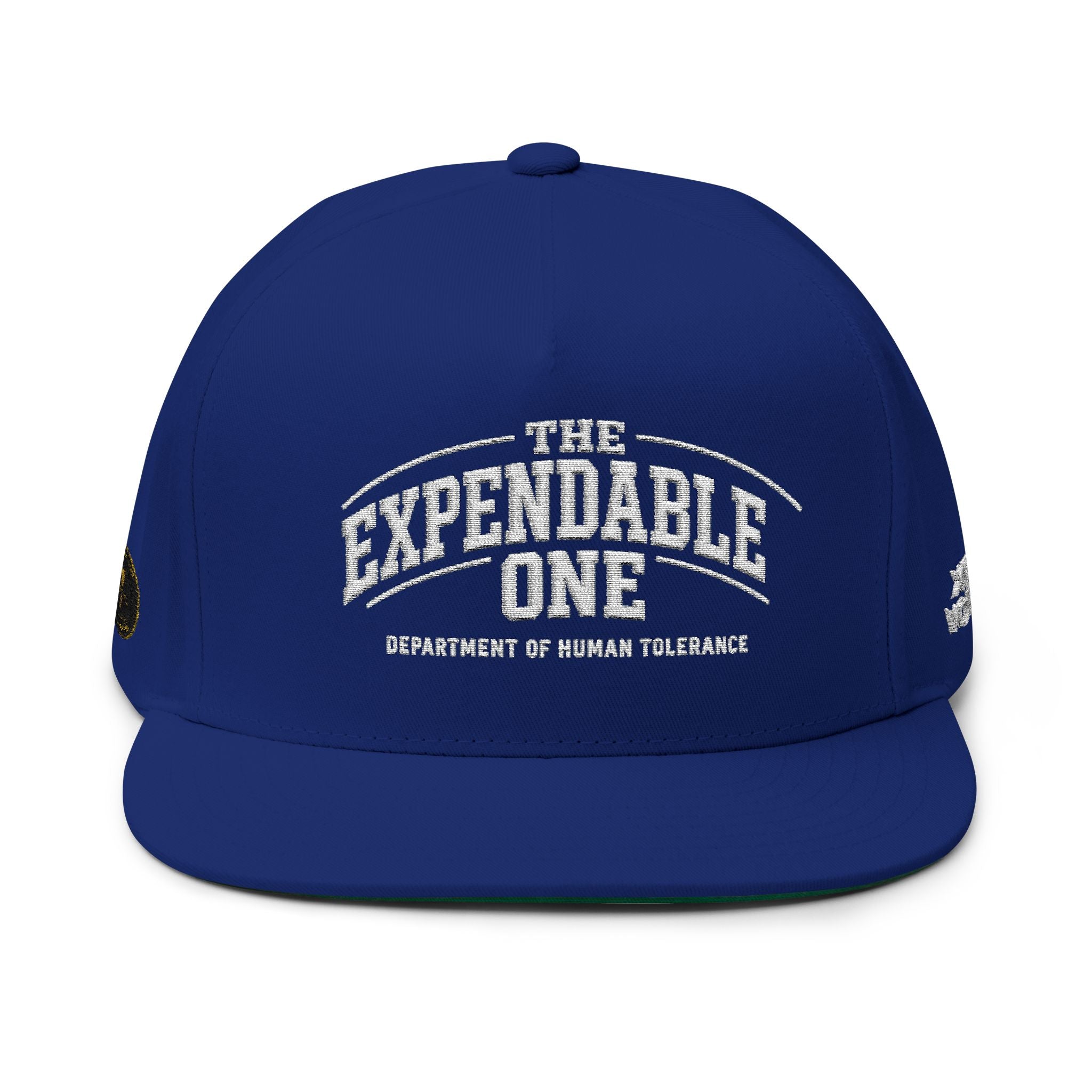 Flat Bill Cap — "The Expendable One" Embroidered Retro Patch Hat - DUST & RUST