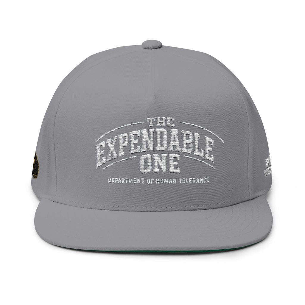 Flat Bill Cap — "The Expendable One" Embroidered Retro Patch Hat - DUST & RUST
