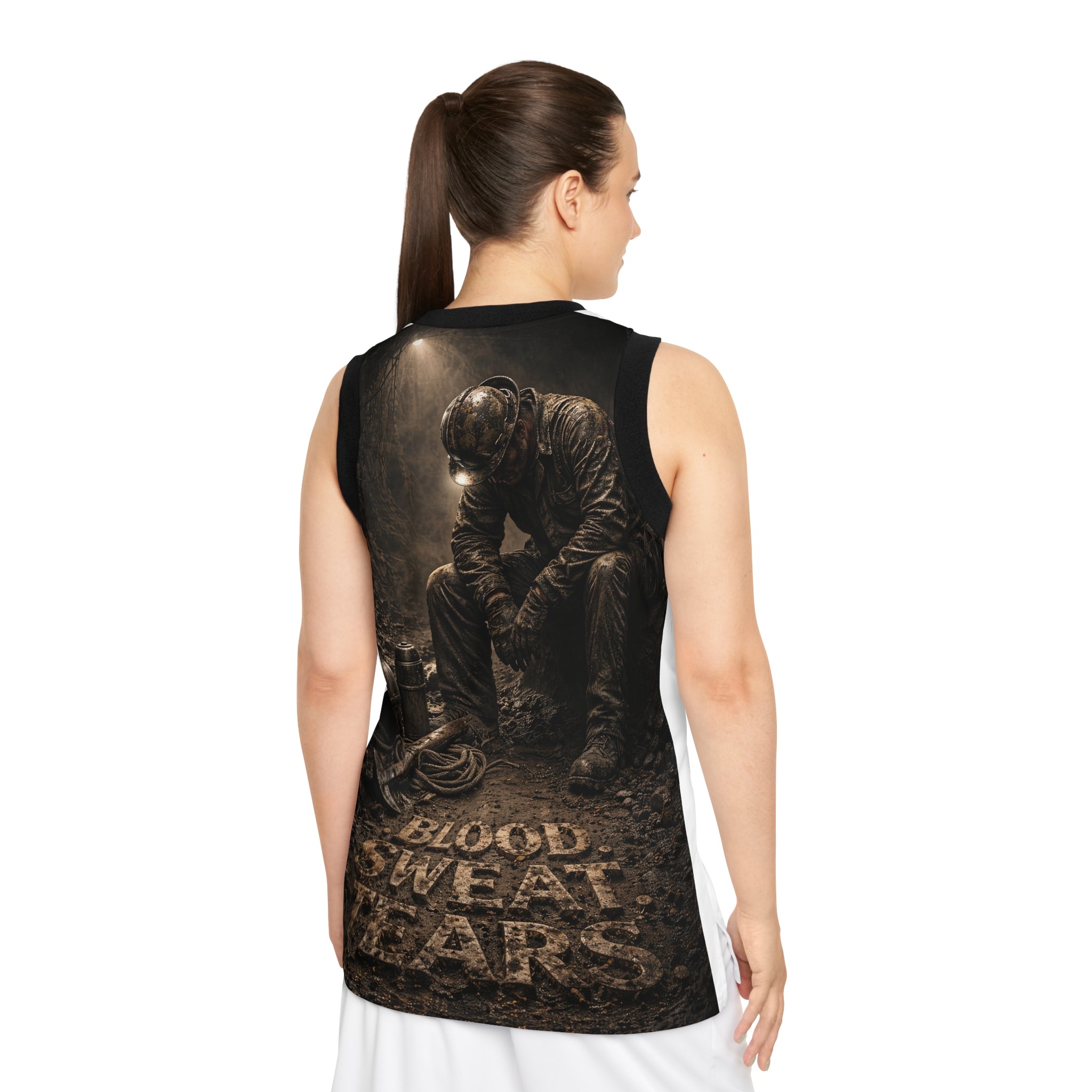 Basketball Jersey — 'Blood Sweat Tears' Motivational All-Over Print - DUST & RUST