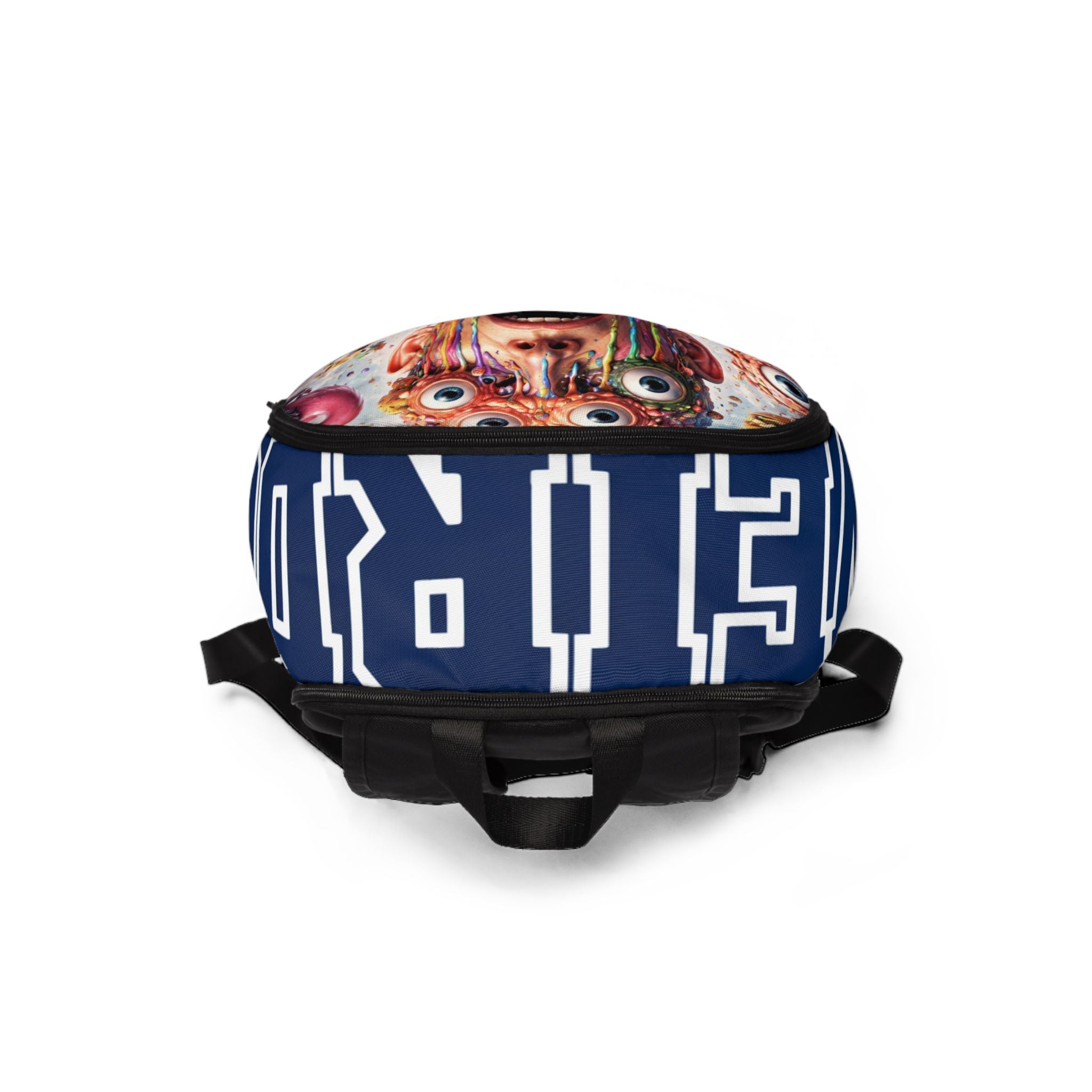 Psychedelic Monster Backpack — Rainbow Vomit Eye-Cluster Design - DUST & RUST