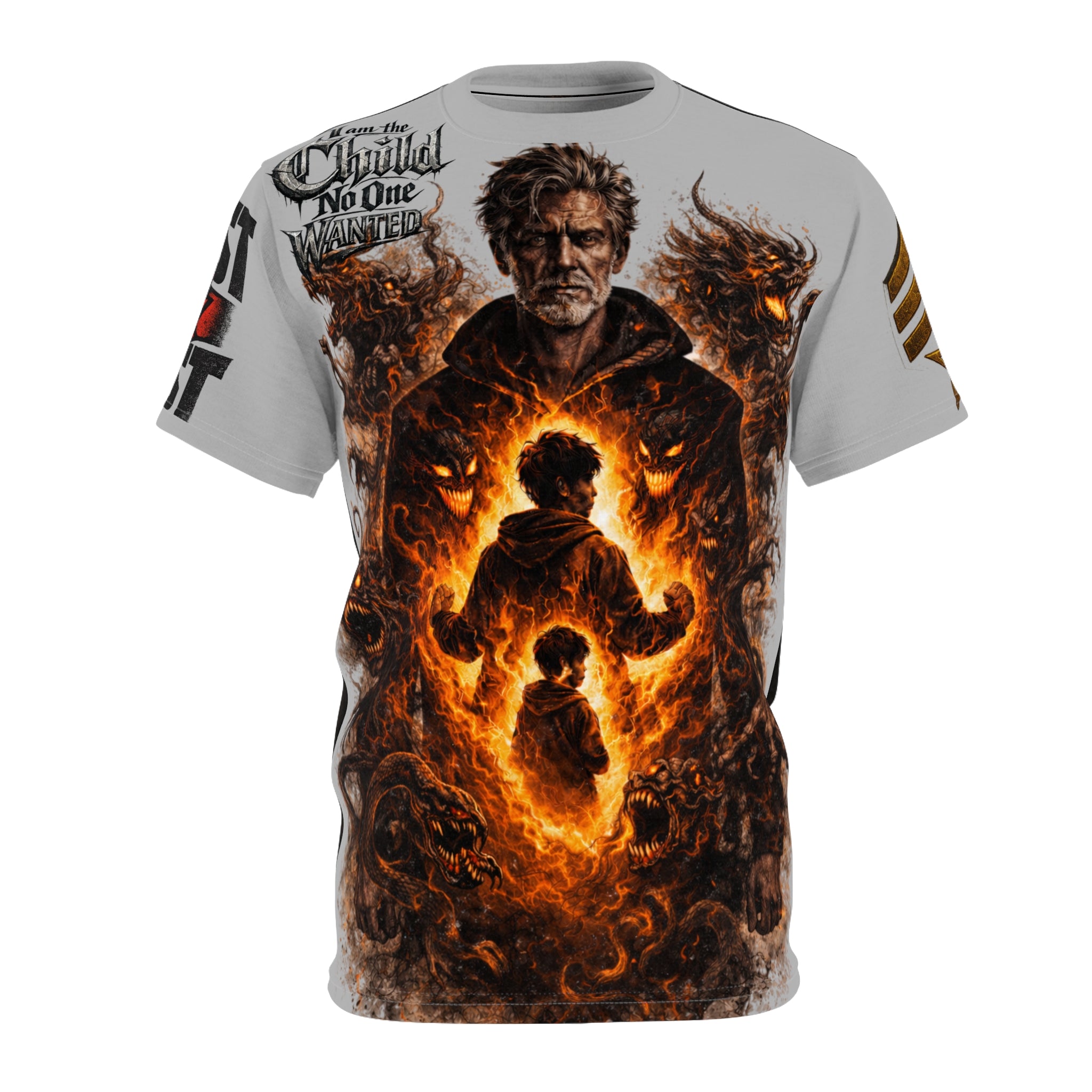 Fireborn Fantasy Tee — "No Child Left Behind" Dramatic All-Over Print - DUST & RUST