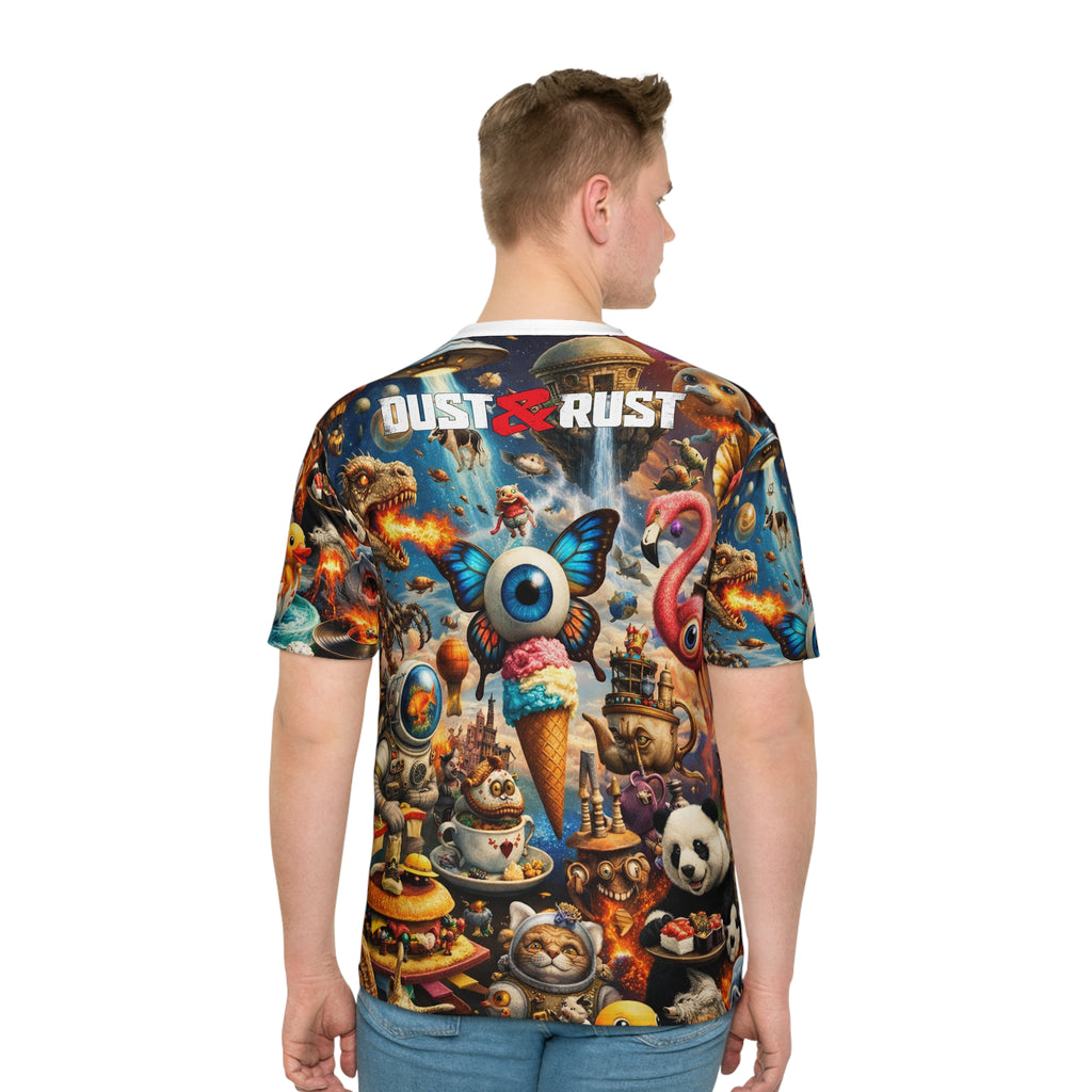 Weirdo Big Eye Graphic T‑Shirt — Quirky All-Over Print Tee for Men - DUST & RUST