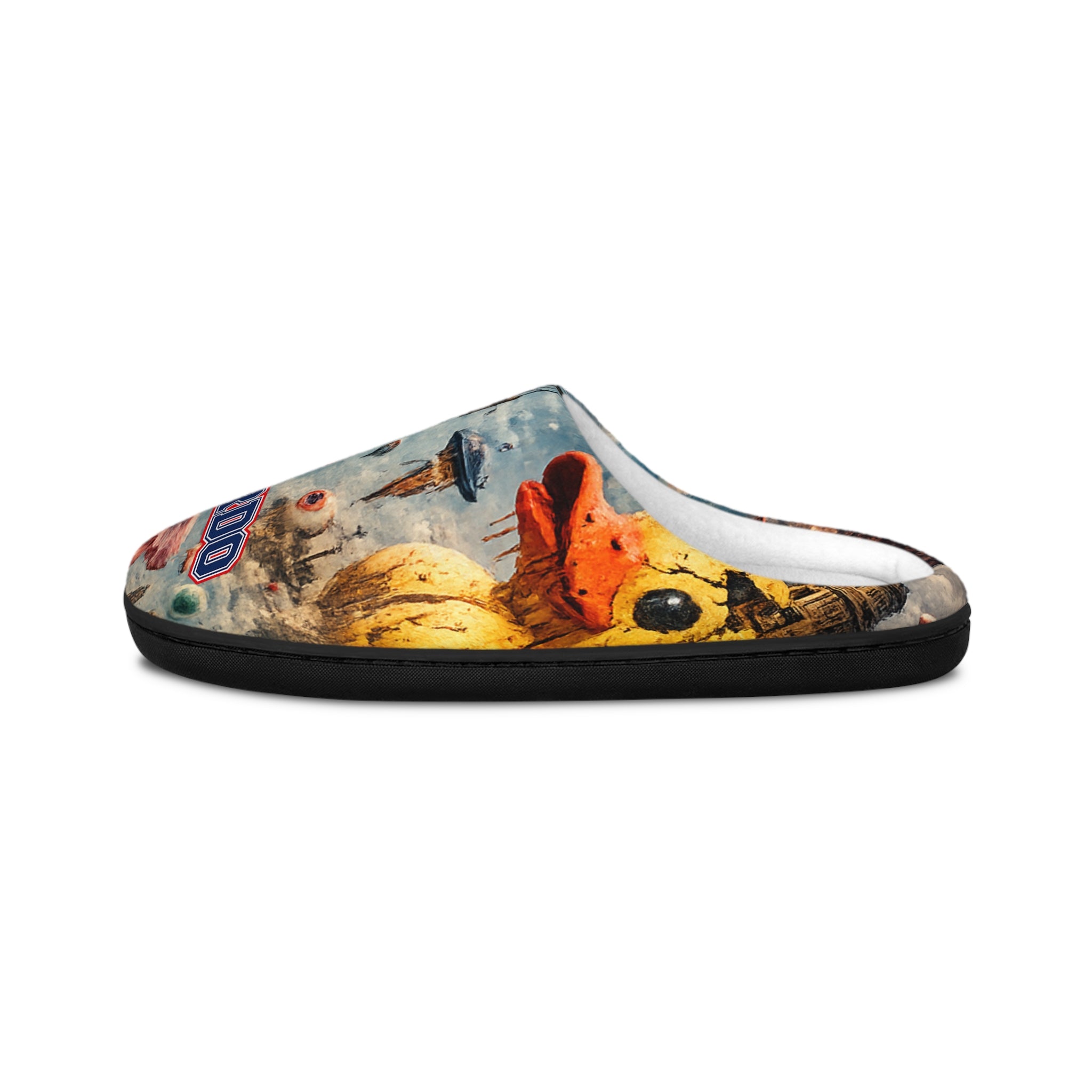 Weirdo Retro Collage Men's Indoor Slippers — Vintage Tattoo & Oddities Print - DUST & RUST