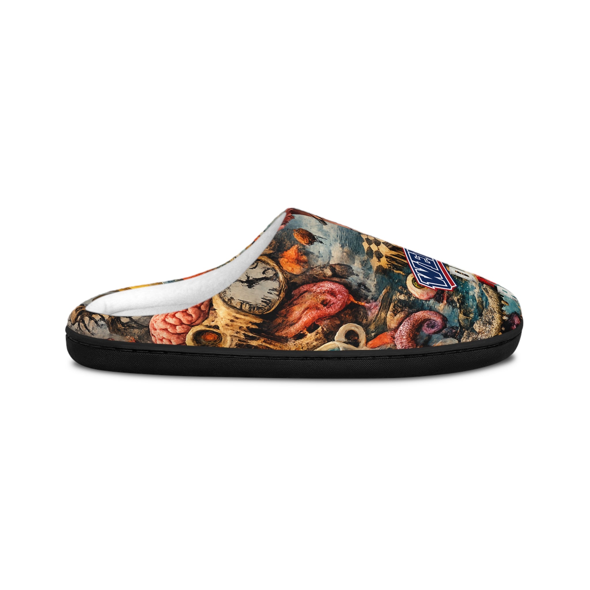 Weirdo Retro Collage Men's Indoor Slippers — Vintage Tattoo & Oddities Print - DUST & RUST