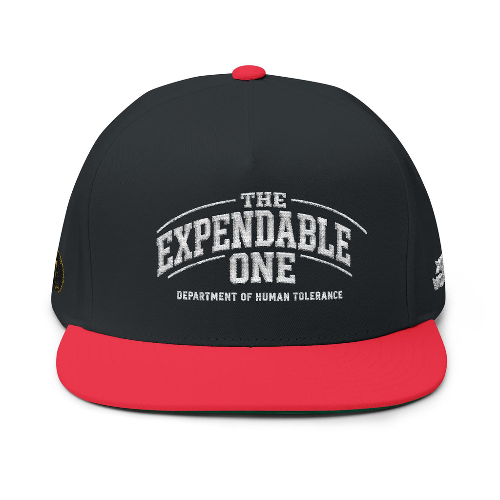 Flat Bill Cap — "The Expendable One" Embroidered Retro Patch Hat - DUST & RUST