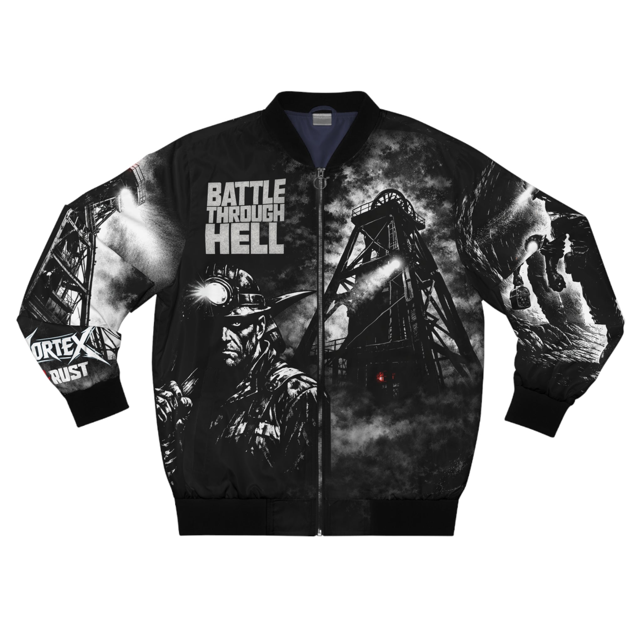 Battle Through Hell Bomber Jacket — 'The Expendable One' Tactical Graphic Jacket - DUST & RUST
